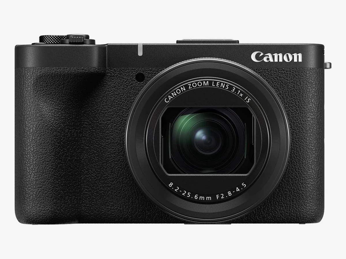 Canon PowerShot V1 compact camera, front view showing the lens