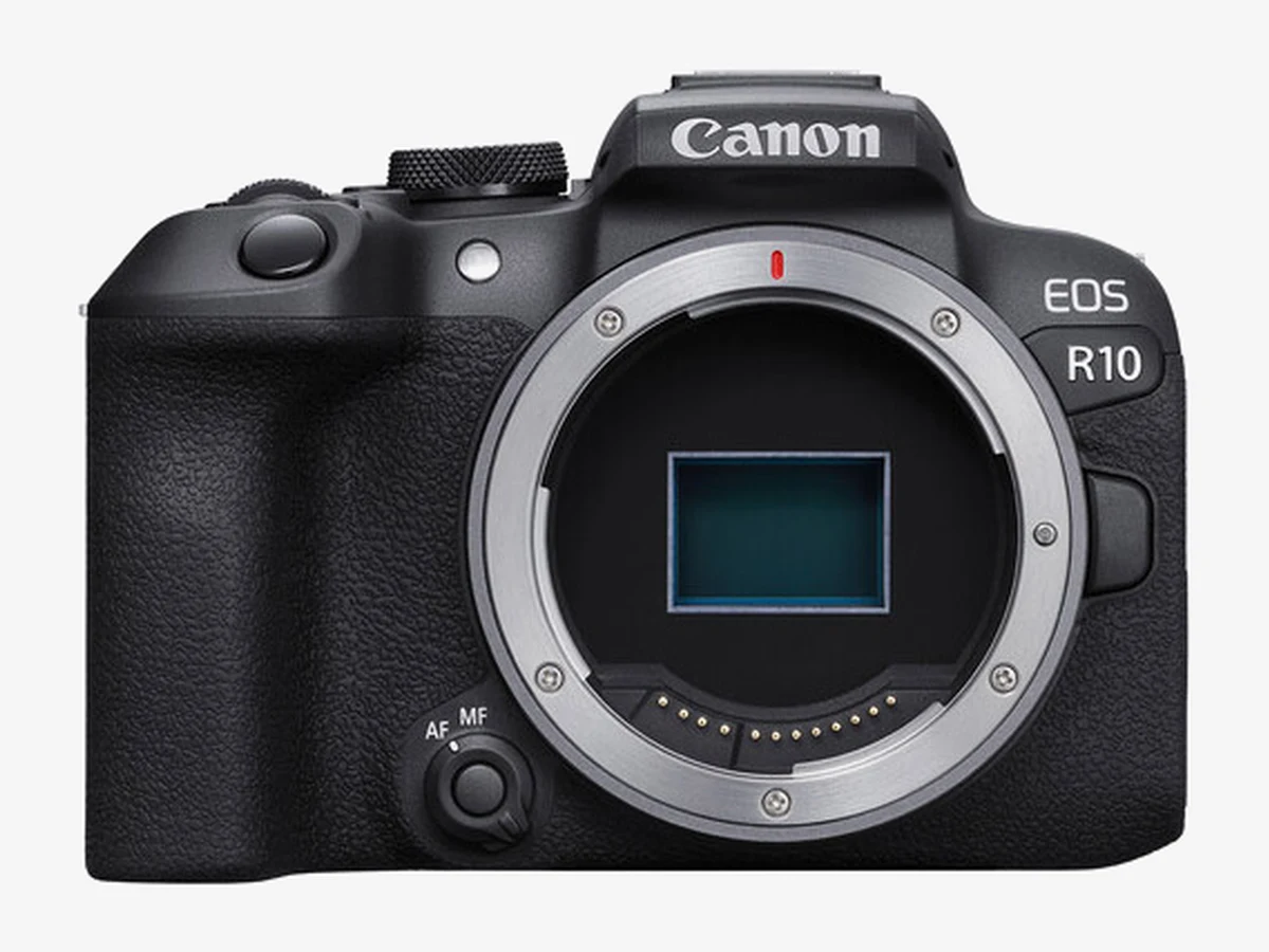 Canon EOS R10 mirrorless camera, front view