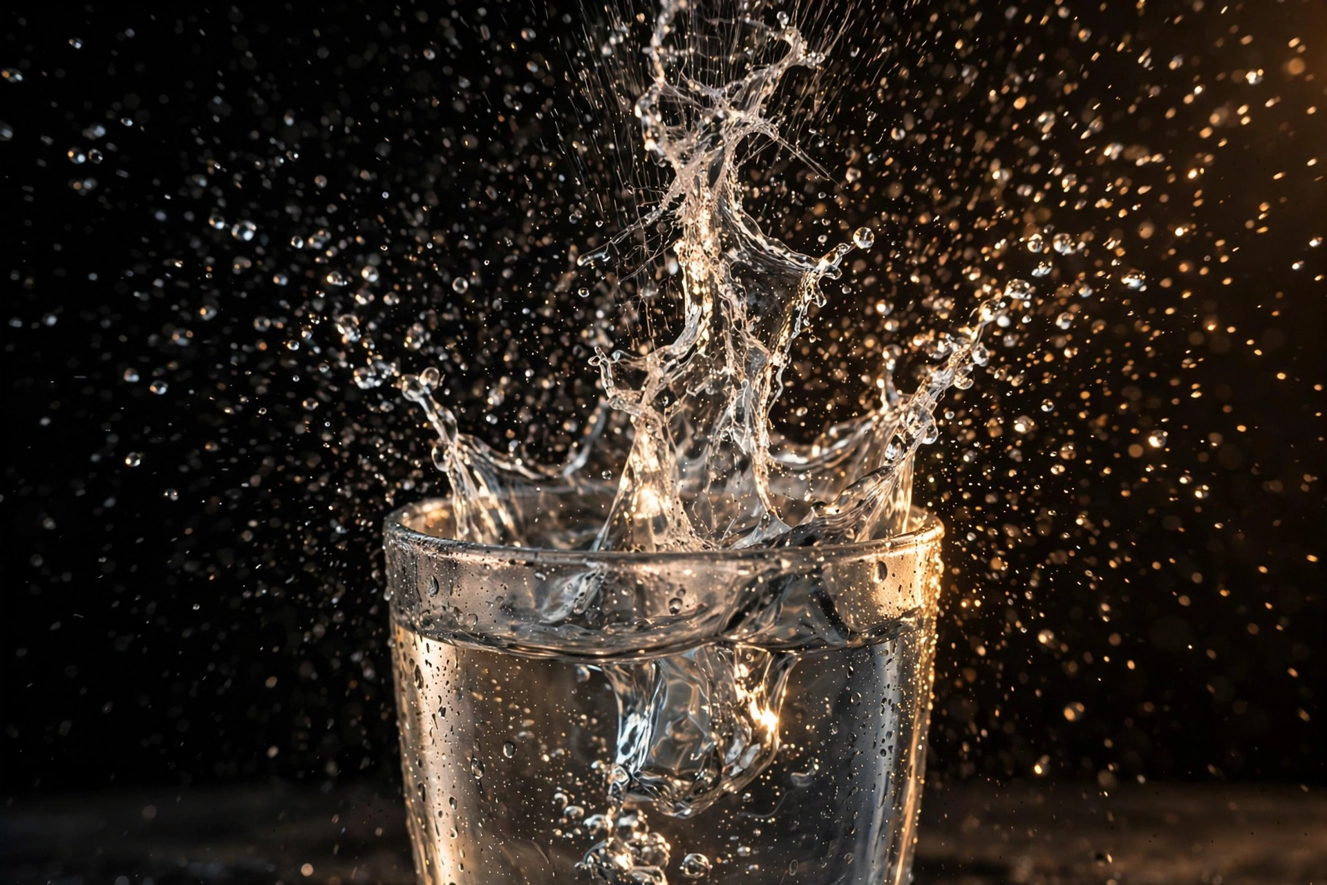 Slow Motion for Vlogs: 60fps, 120fps, S&Q and Conforming 5 Water splashing from a glass frozen mid motion with crisp droplets against a dark background